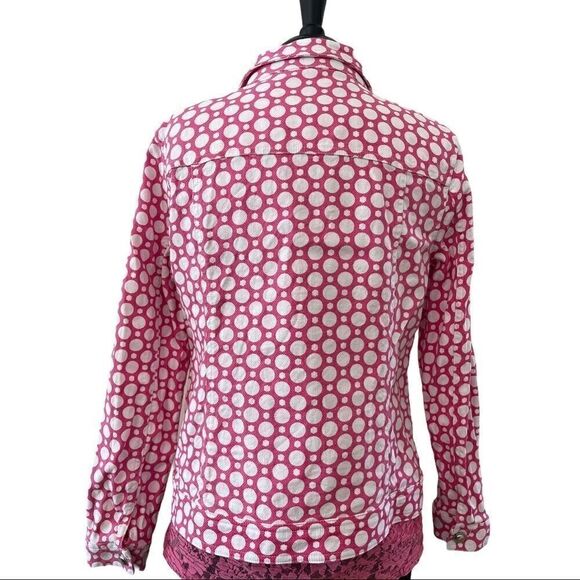 𝅺christopher & Banks Pink Polka Dot Jean Jacket M - Picture 7 of 13